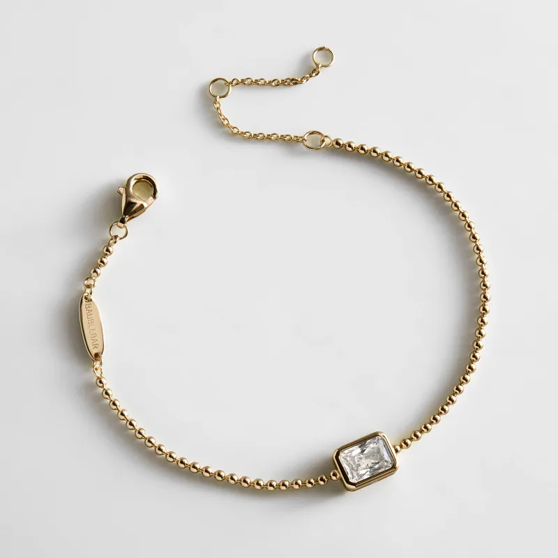 Eunice 14K Gold Crystal Bracelet - Rectangular Cut made by BaubleBar