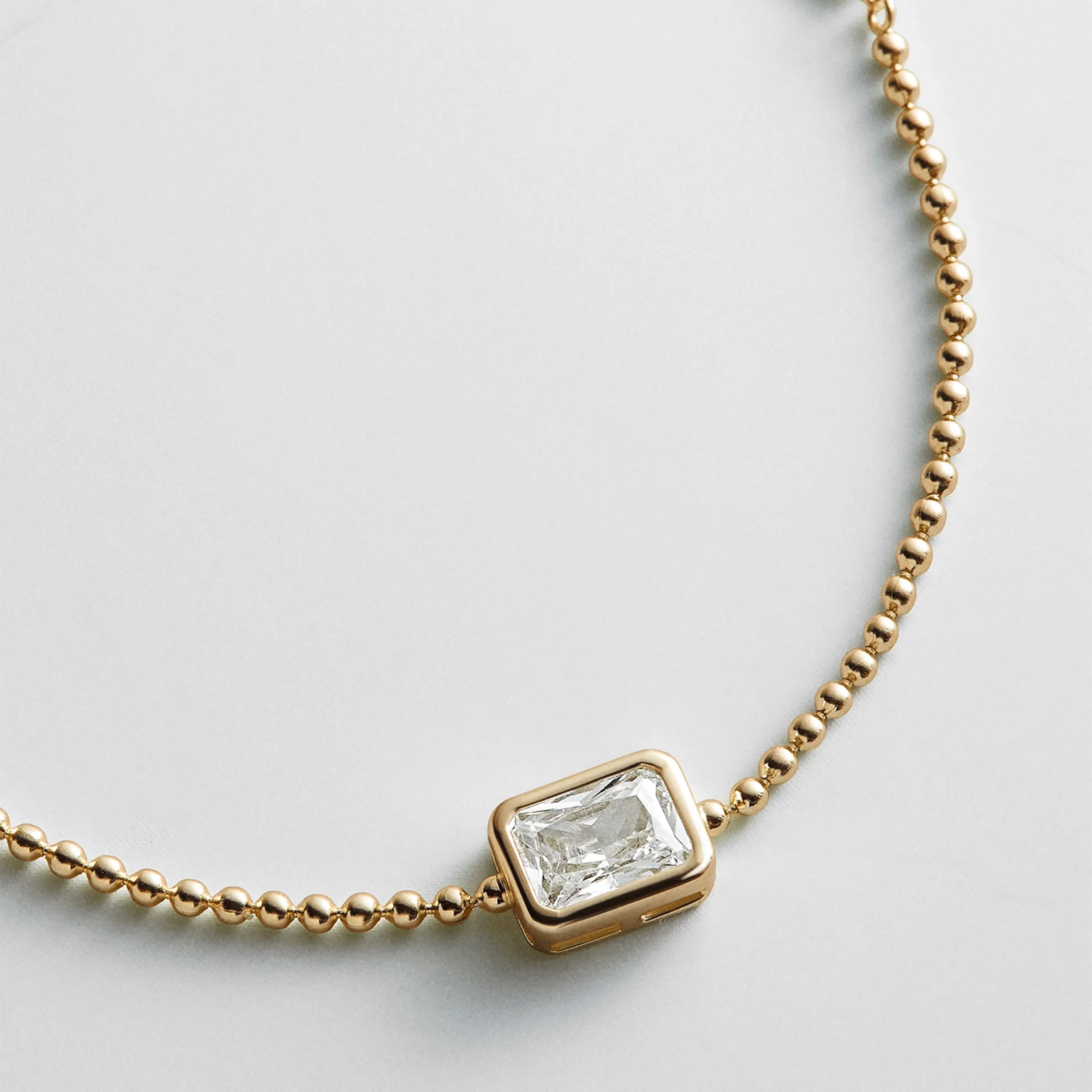 Eunice 14K Gold Crystal Bracelet - Rectangular Cut sold by BaubleBar product image thumbnail 3