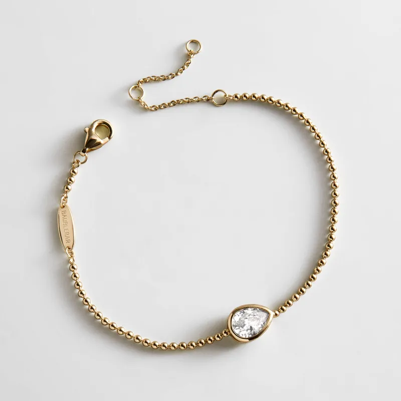 Eunice 14K Gold Crystal Bracelet - Pear Cut made by BaubleBar