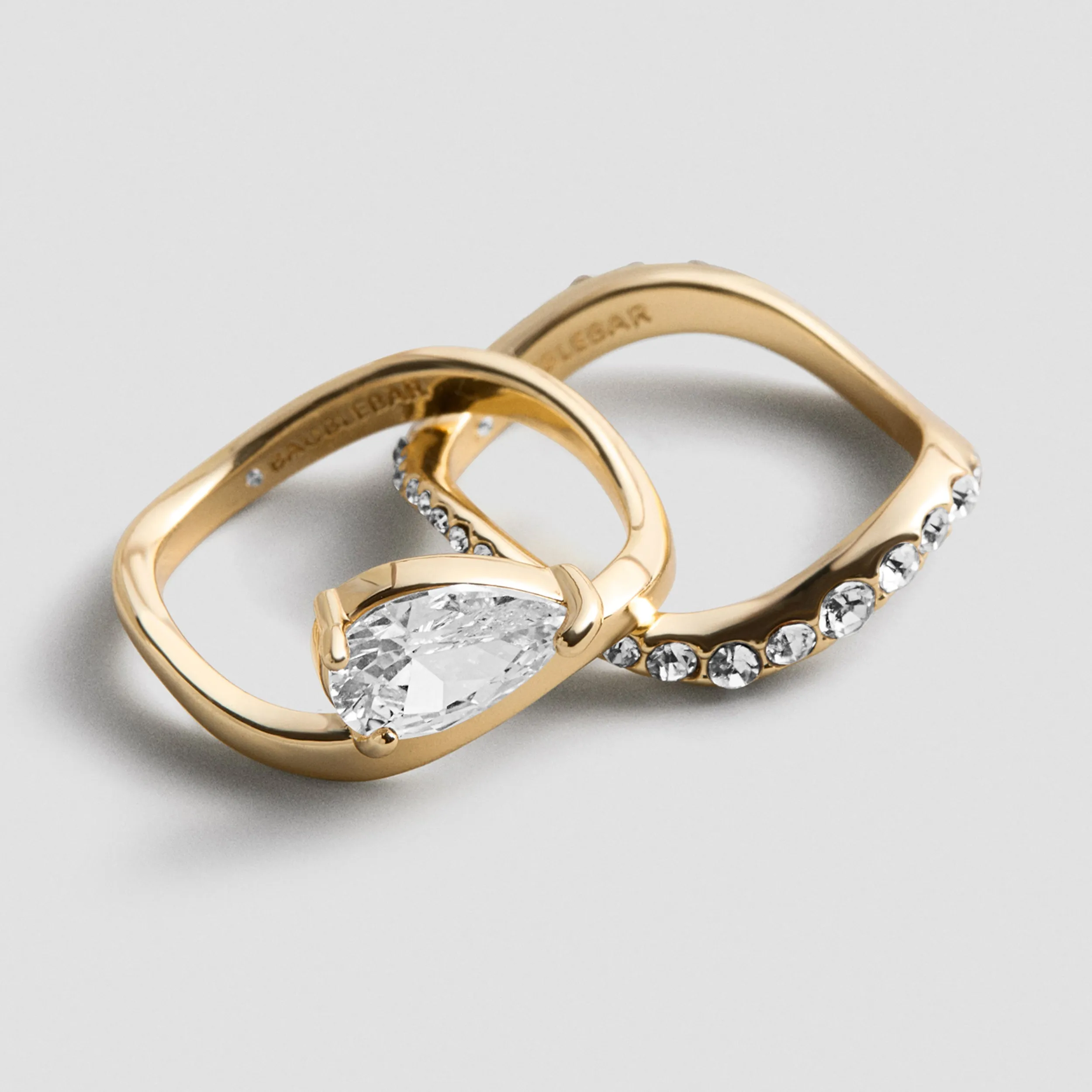 Caroline Gold Ring Set - Gold/Pavé sold by BaubleBar product image thumbnail 3