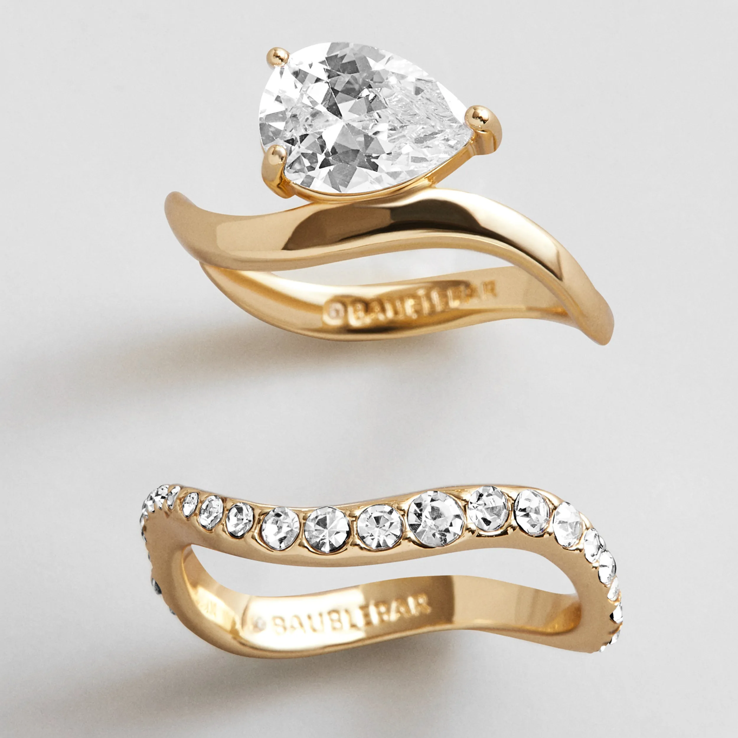 Caroline Gold Ring Set - Gold/Pavé sold by BaubleBar product image thumbnail 4