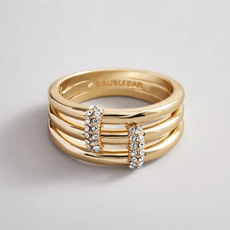 Helen Layered Ring - Gold/Pavé made by BaubleBar