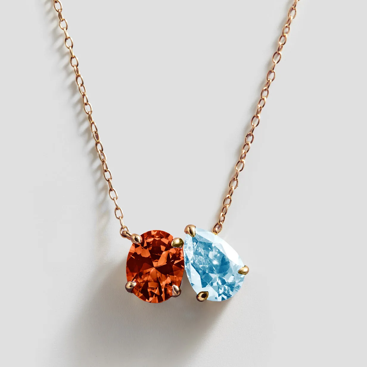 Toi et Moi 14K Gold Custom Birthstone Necklace - Oval & Pear sold by BaubleBar product image thumbnail 3