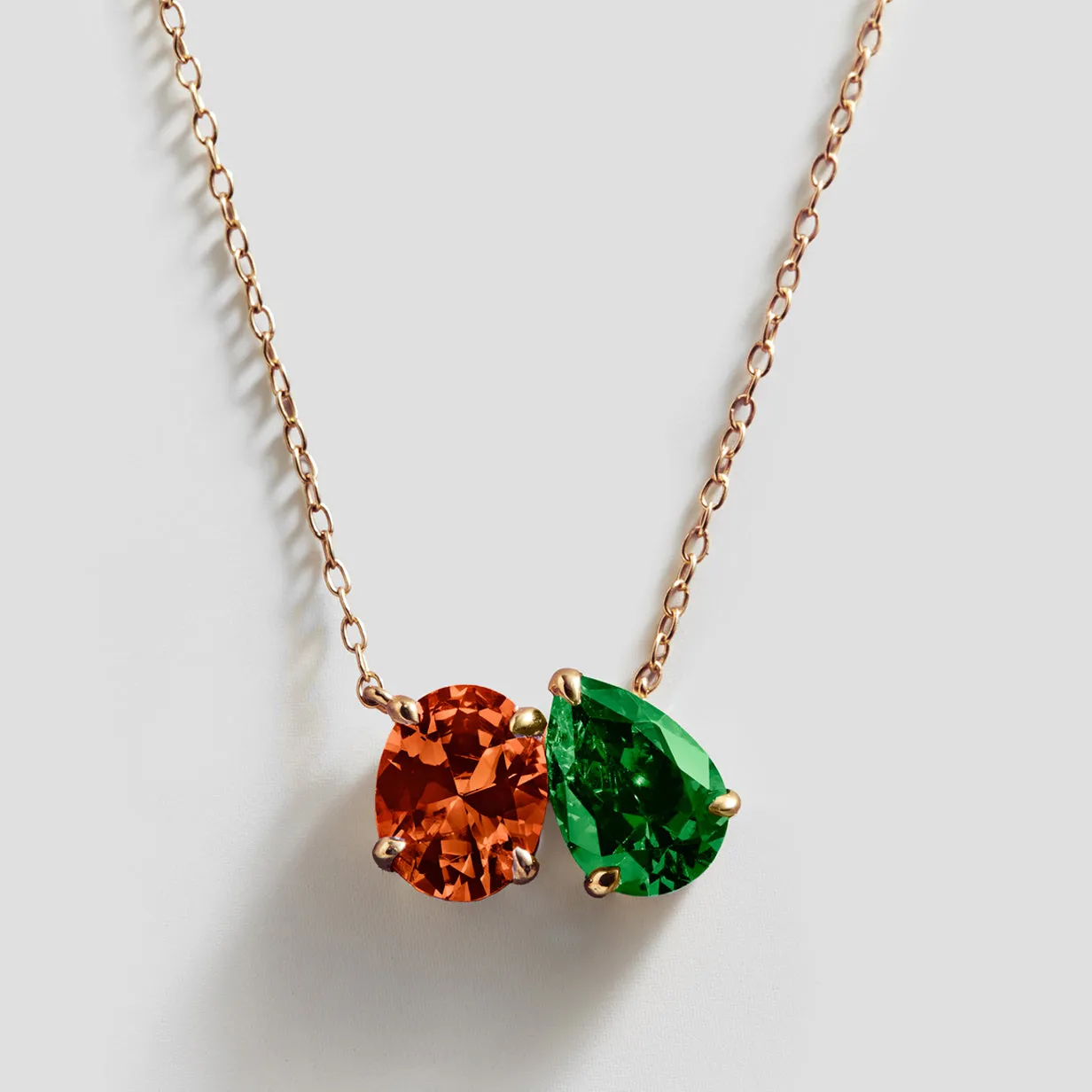 Toi et Moi 14K Gold Custom Birthstone Necklace - Oval & Pear sold by BaubleBar product image thumbnail 5