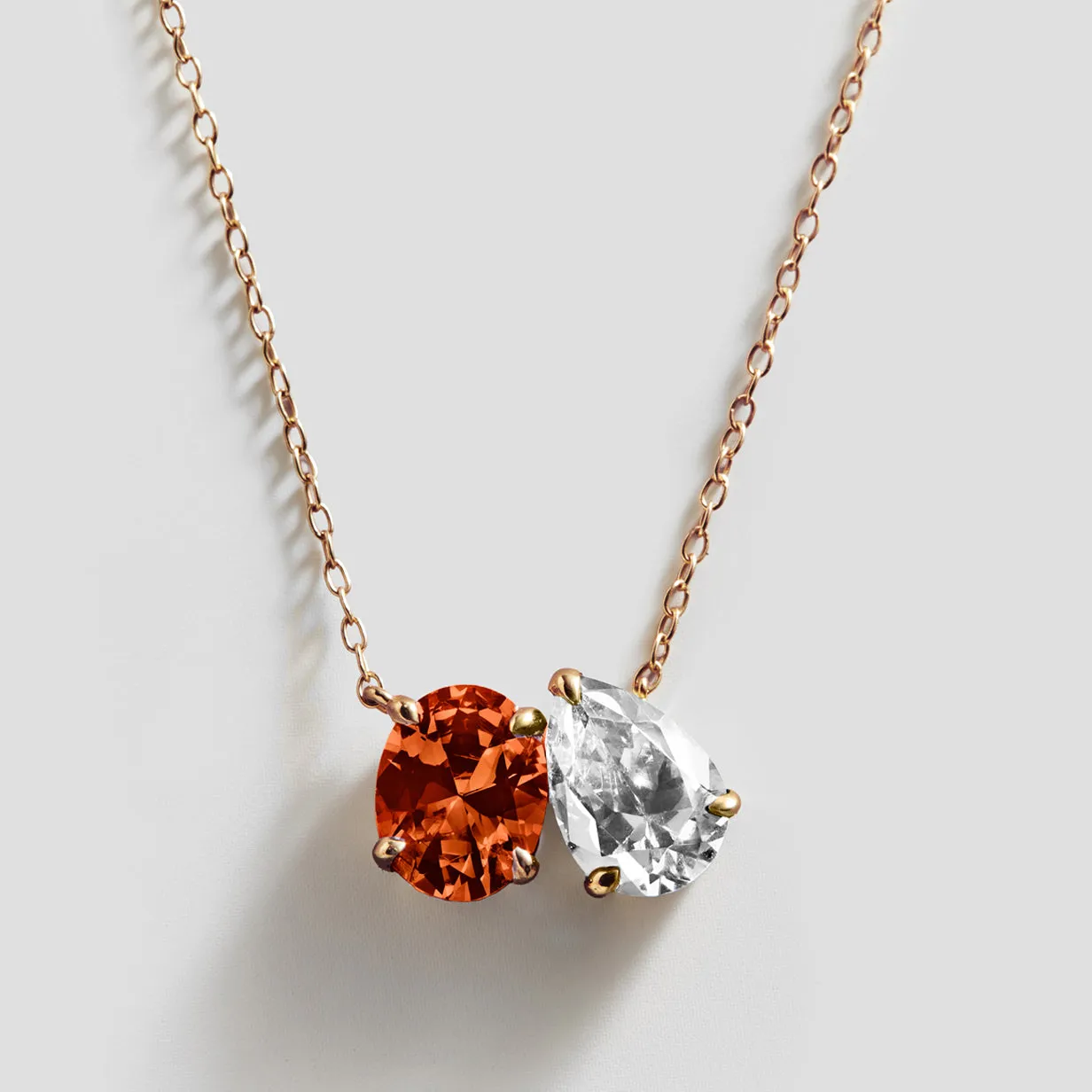 Toi et Moi 14K Gold Custom Birthstone Necklace - Oval & Pear sold by BaubleBar product image thumbnail 4