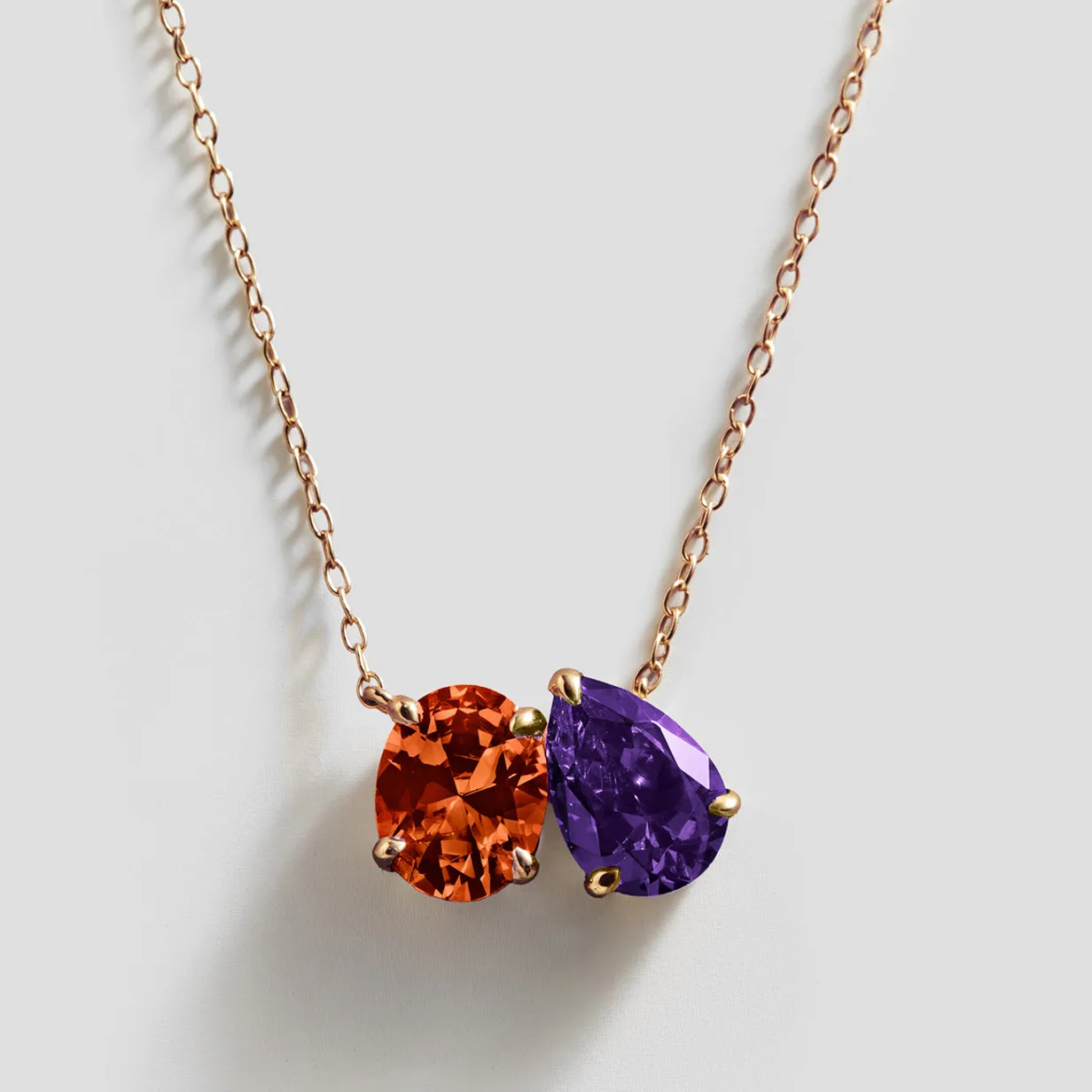 Toi et Moi 14K Gold Custom Birthstone Necklace - Oval & Pear sold by BaubleBar product image thumbnail 2
