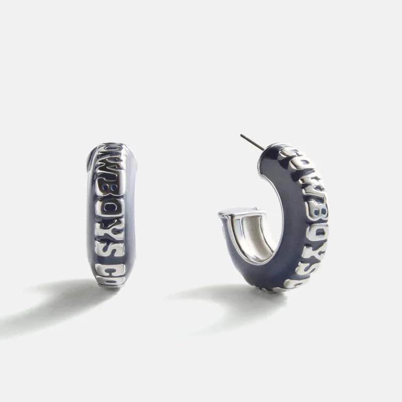 NFL Enamel Hoop Earrings - Dallas Cowboys made by BaubleBar