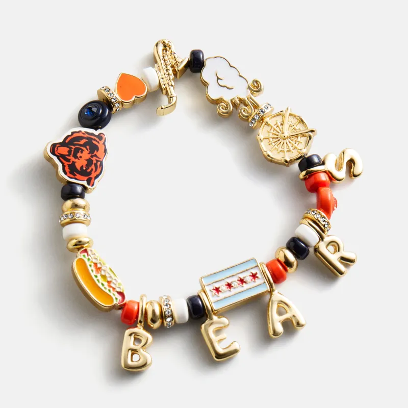 NFL Beaded Charm Bracelet - Chicago Bears made by BaubleBar