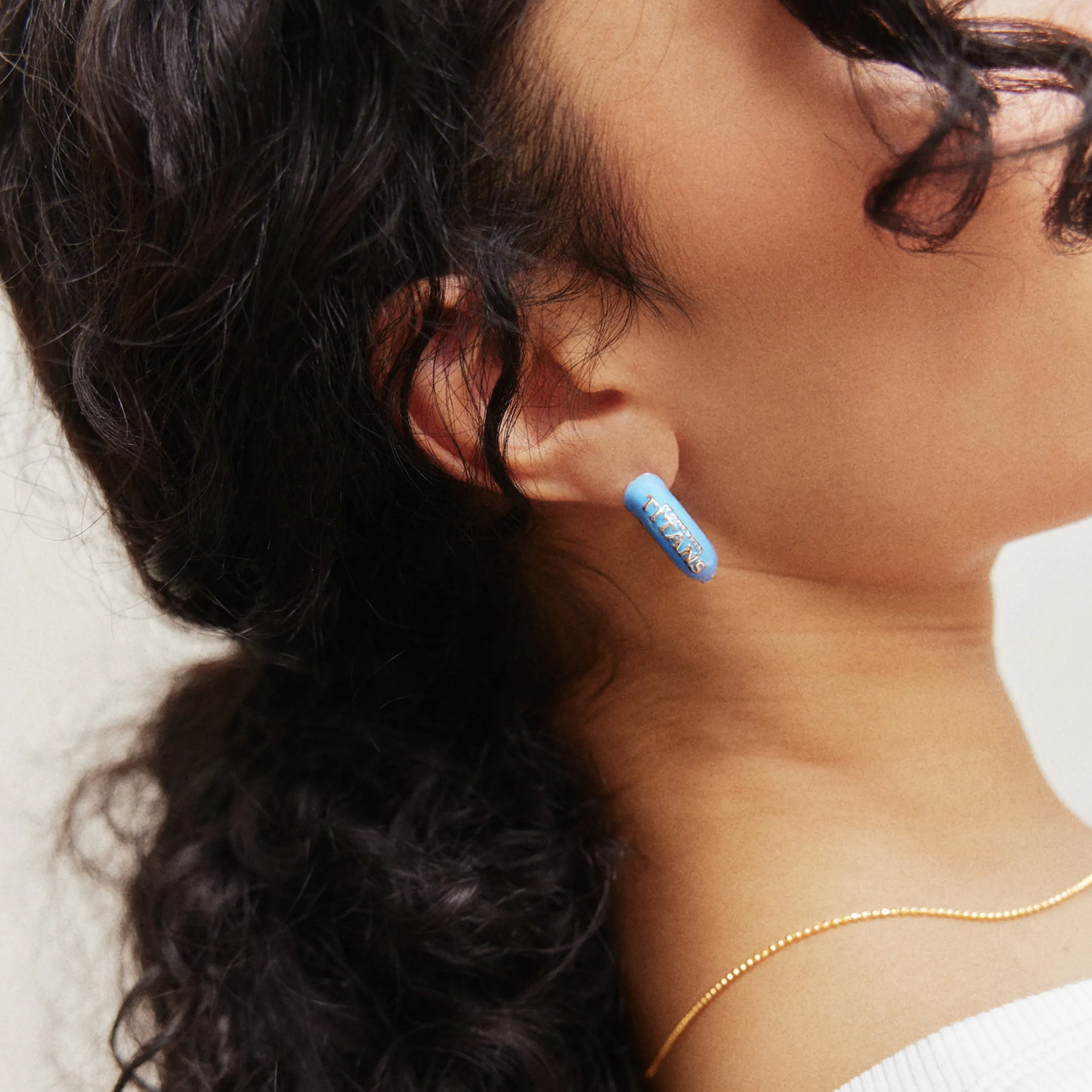 NFL Enamel Hoop Earrings - Tennessee Titans sold by BaubleBar product image thumbnail 2