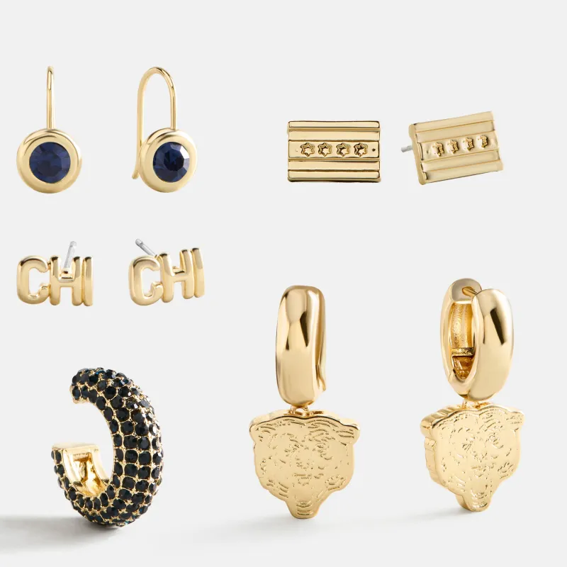 NFL Earring Stack Set - Chicago Bears made by BaubleBar