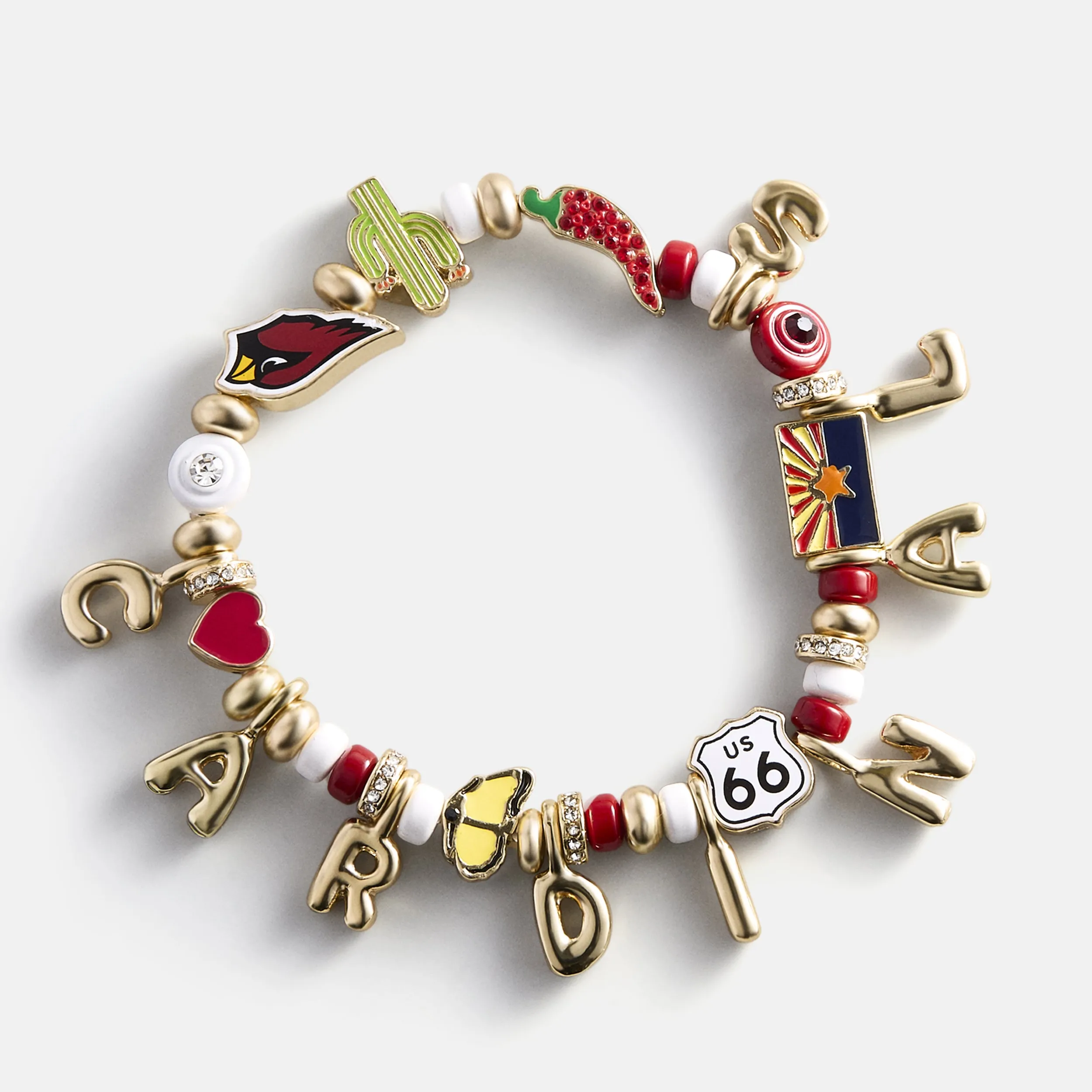 NFL Beaded Charm Bracelet - Arizona Cardinals sold by BaubleBar