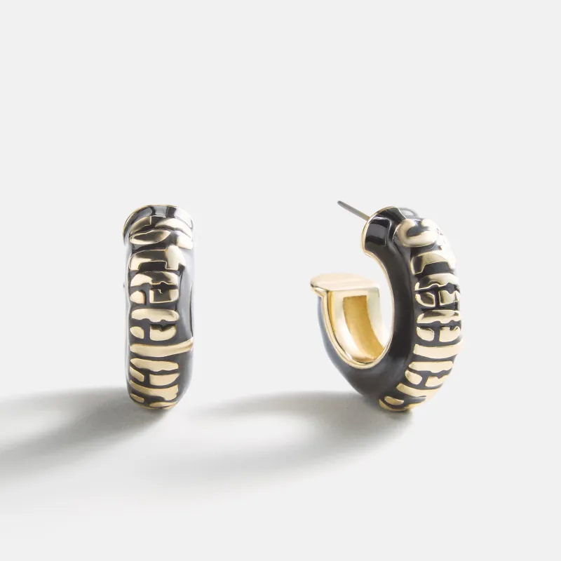 NFL Enamel Hoop Earrings - Pittsburgh Steelers made by BaubleBar