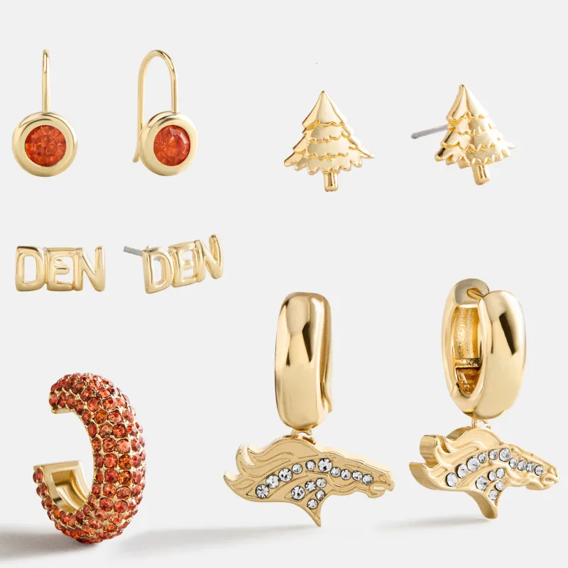 NFL Earring Stack Set - Denver Broncos made by BaubleBar