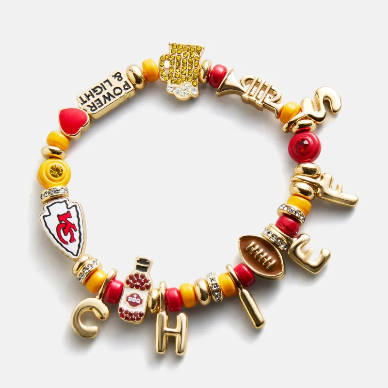 NFL Beaded Charm Bracelet - Kansas City Chiefs made by BaubleBar