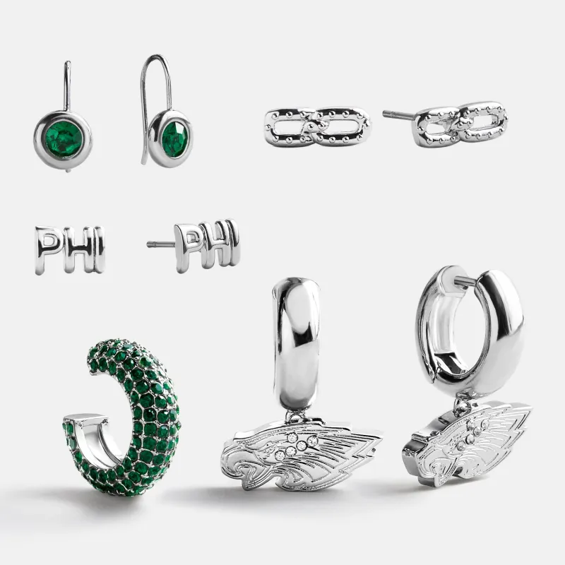 NFL Earring Stack Set - Philadelphia Eagles made by BaubleBar