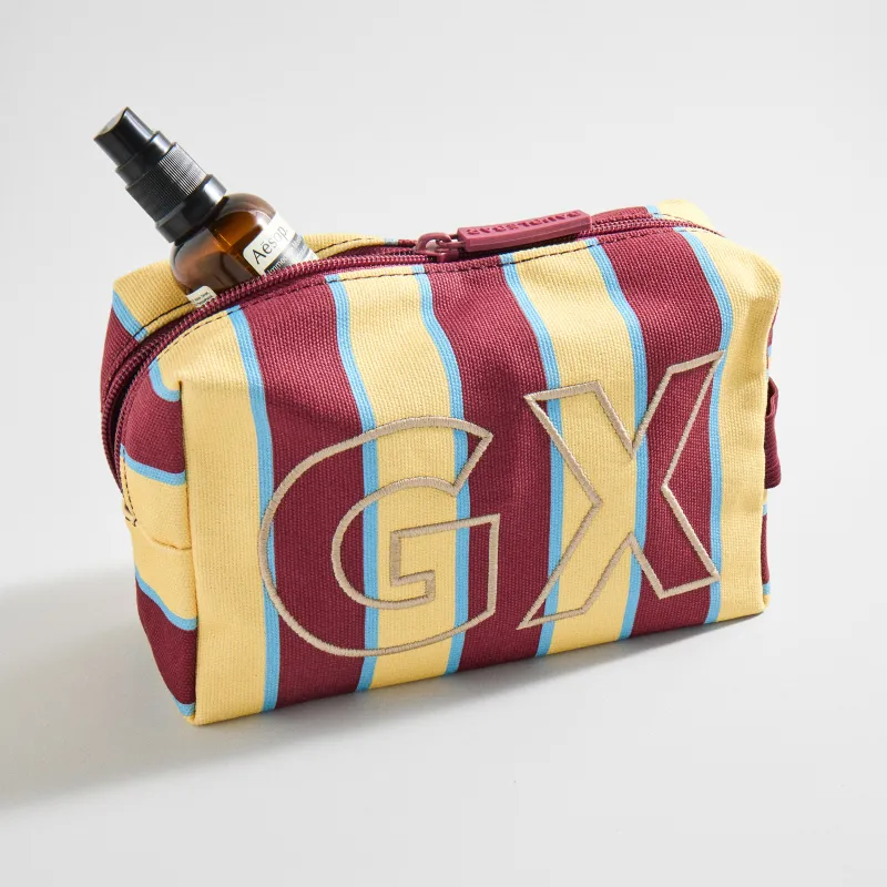 Striped Take It Away Custom Storage Pouch - Merlot made by BaubleBar