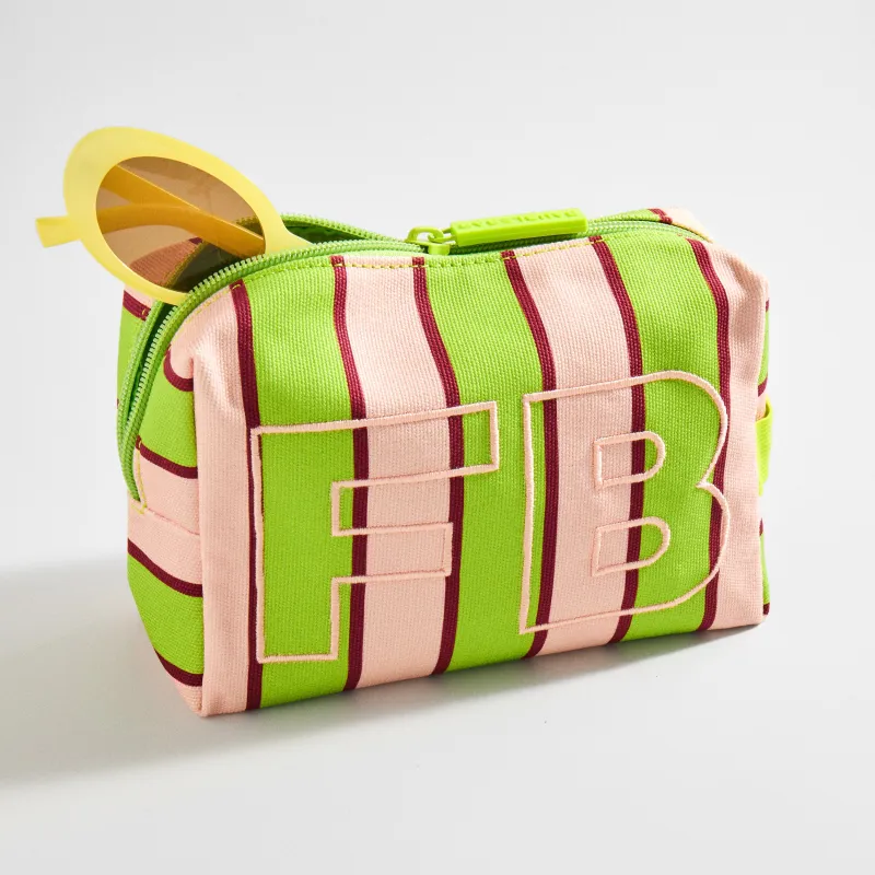 Striped Take It Away Custom Storage Pouch - Pistachio made by BaubleBar