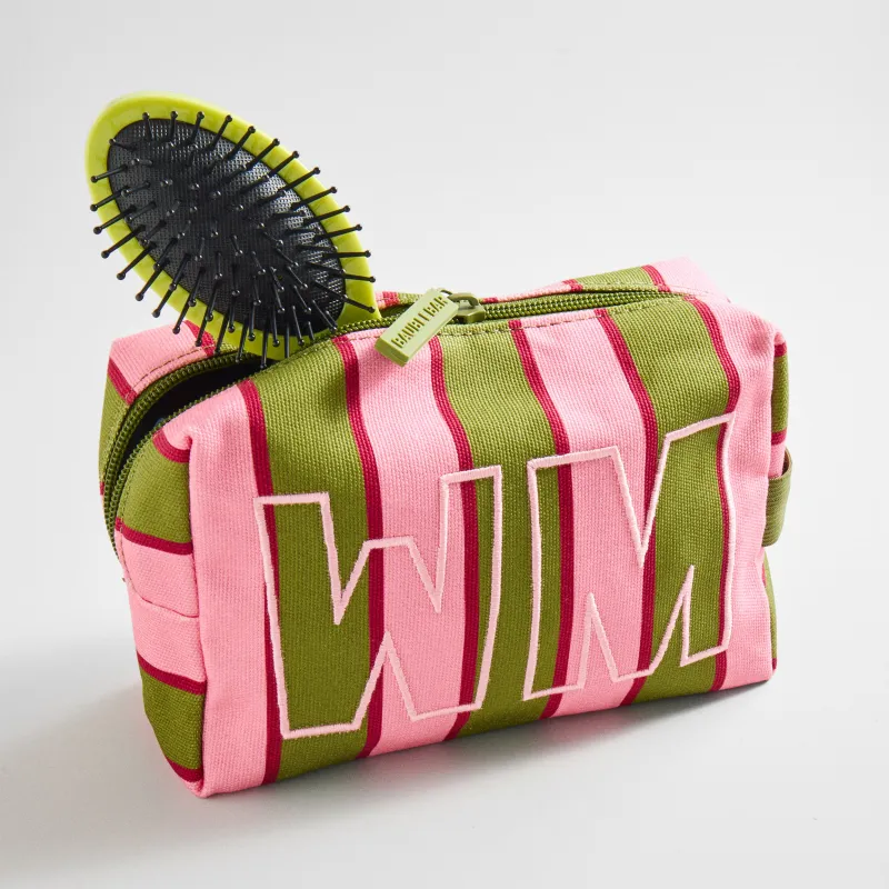 Striped Take It Away Custom Storage Pouch - Hibiscus made by BaubleBar