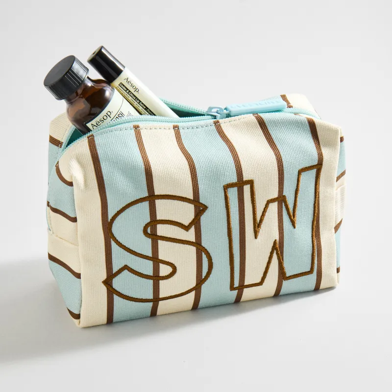 Striped Take It Away Custom Storage Pouch - Driftwood made by BaubleBar