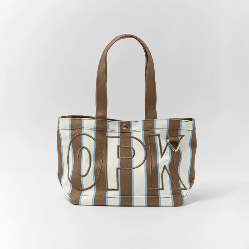 Striped Custom Alpha Tote - Hazelnut made by BaubleBar