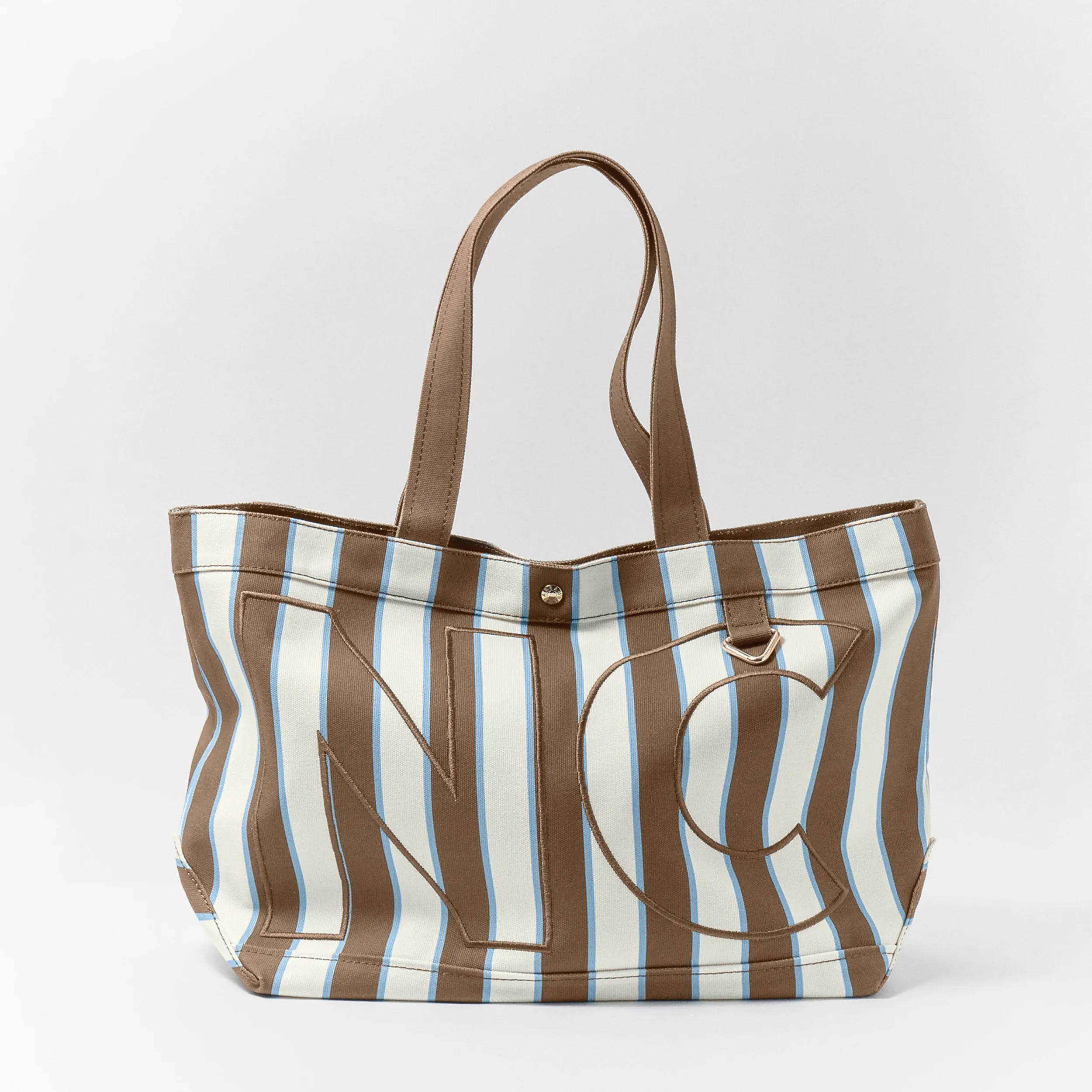 Striped Custom Alpha Tote - Hazelnut sold by BaubleBar product image thumbnail 3