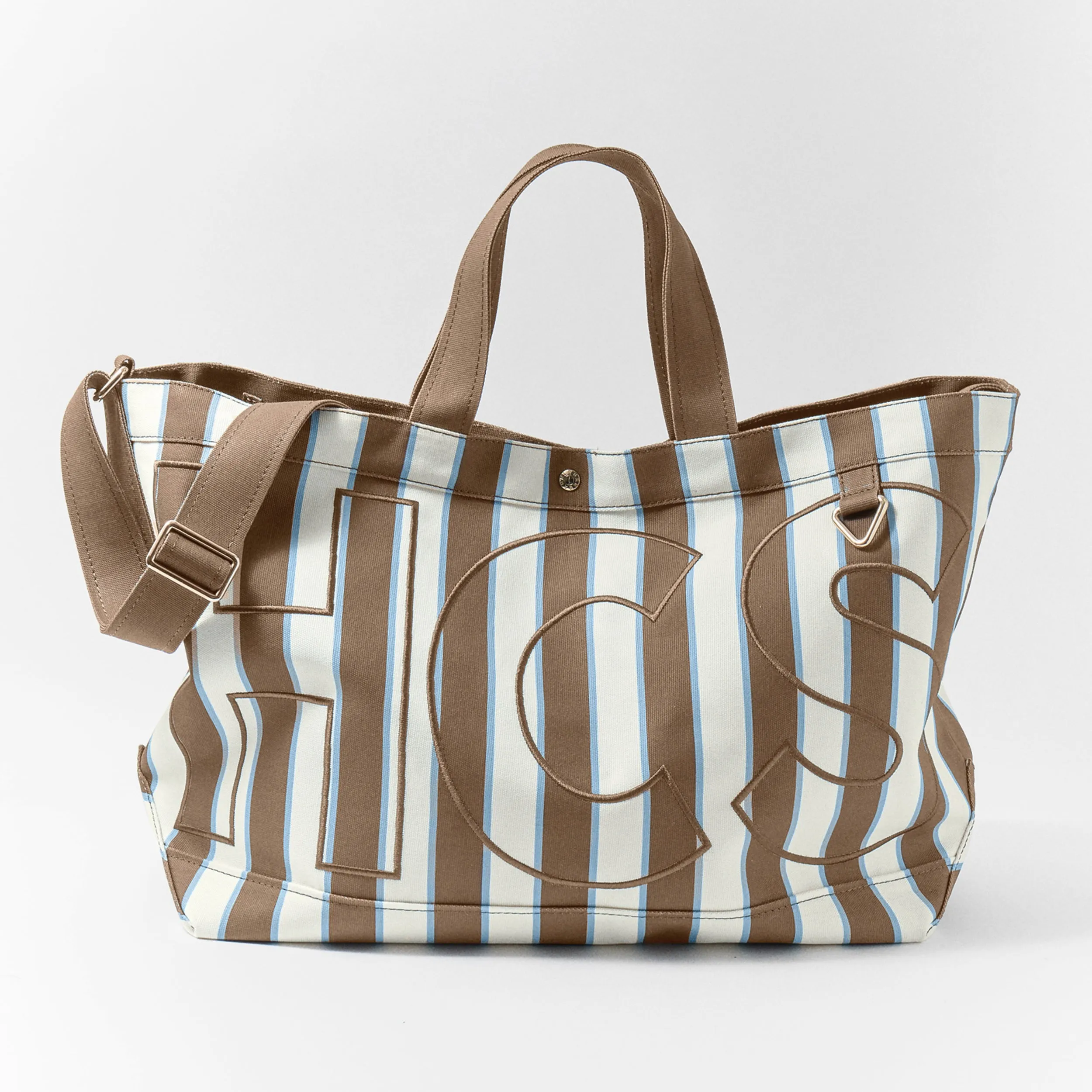 Striped Custom Alpha Tote - Hazelnut sold by BaubleBar product image thumbnail 5
