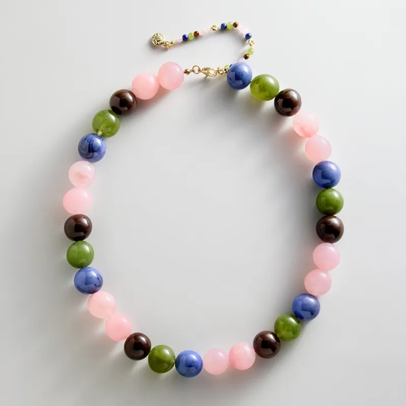 Mini Jane Beaded Necklace - Pink/Blue Multi made by BaubleBar