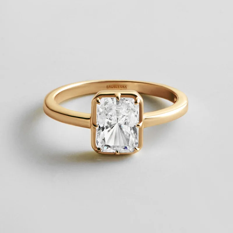 Stacey 14K Gold Crystal Ring - Rectangle Cut made by BaubleBar