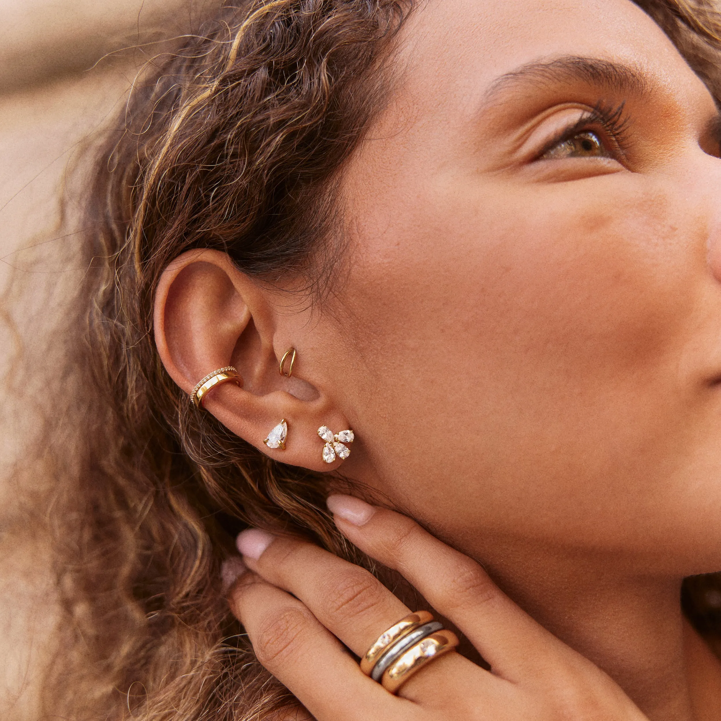 Kayda 14K Gold Stud Earrings sold by BaubleBar product image thumbnail 2