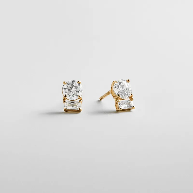Giovanna 14K Gold Crystal Stud Earrings made by BaubleBar