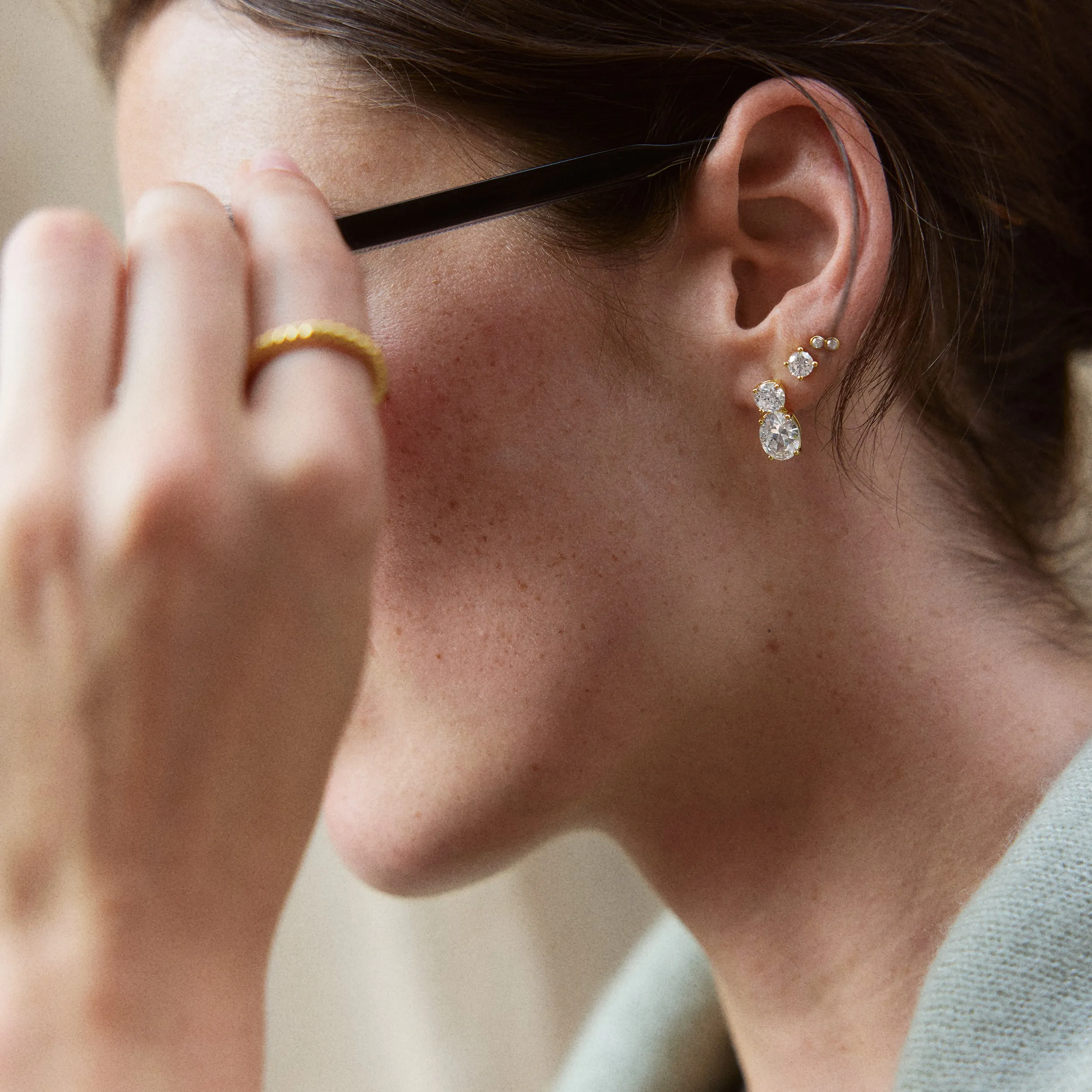 Clarisse 14K Gold Crystal Drop Earrings sold by BaubleBar product image thumbnail 2