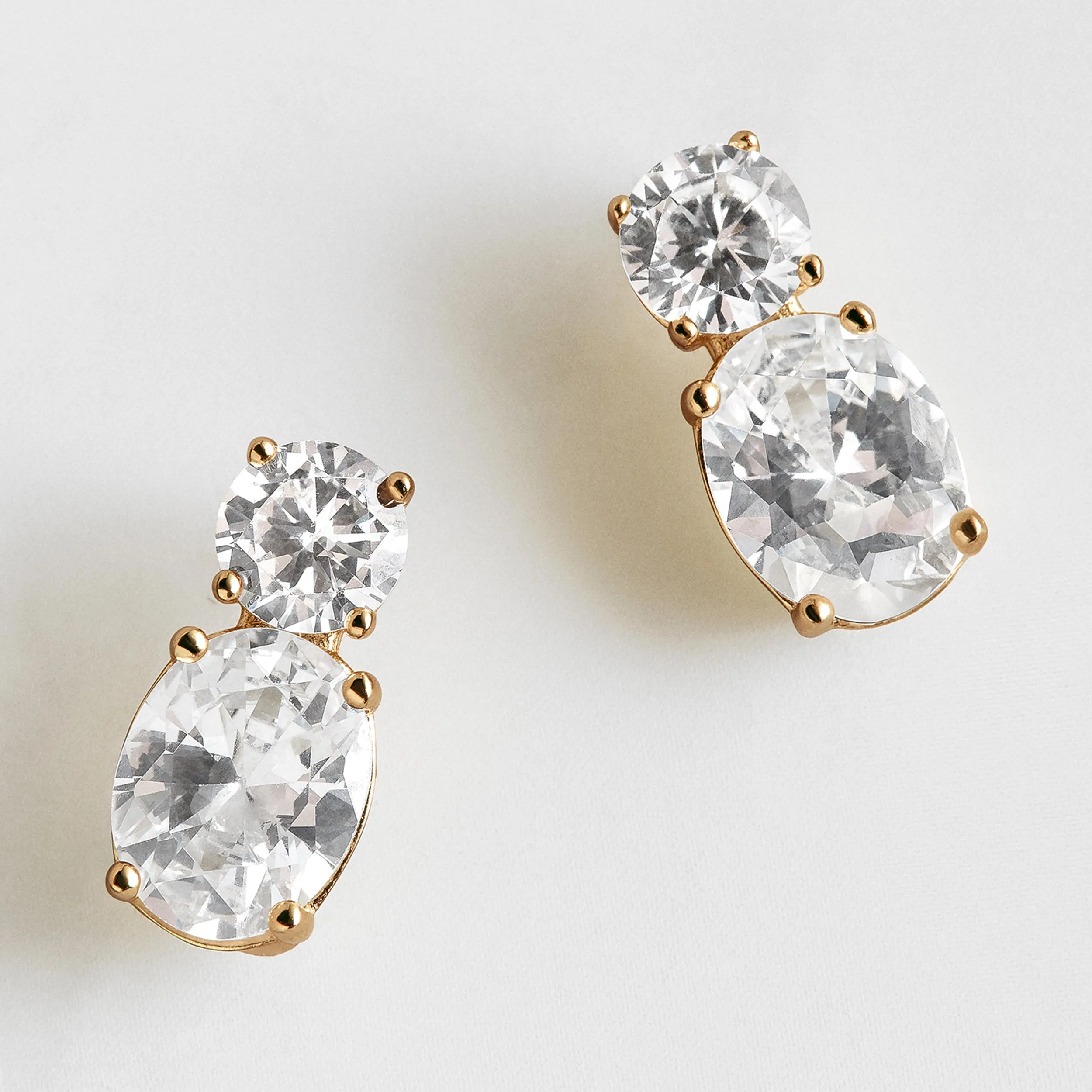 Clarisse 14K Gold Crystal Drop Earrings sold by BaubleBar product image thumbnail 3