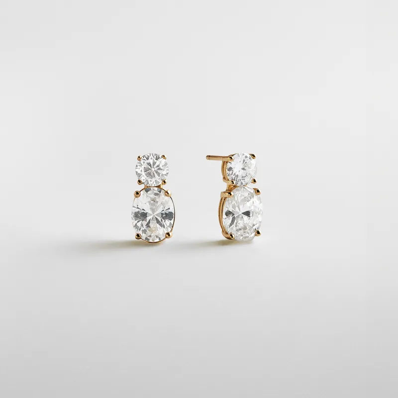 Clarisse 14K Gold Crystal Drop Earrings made by BaubleBar