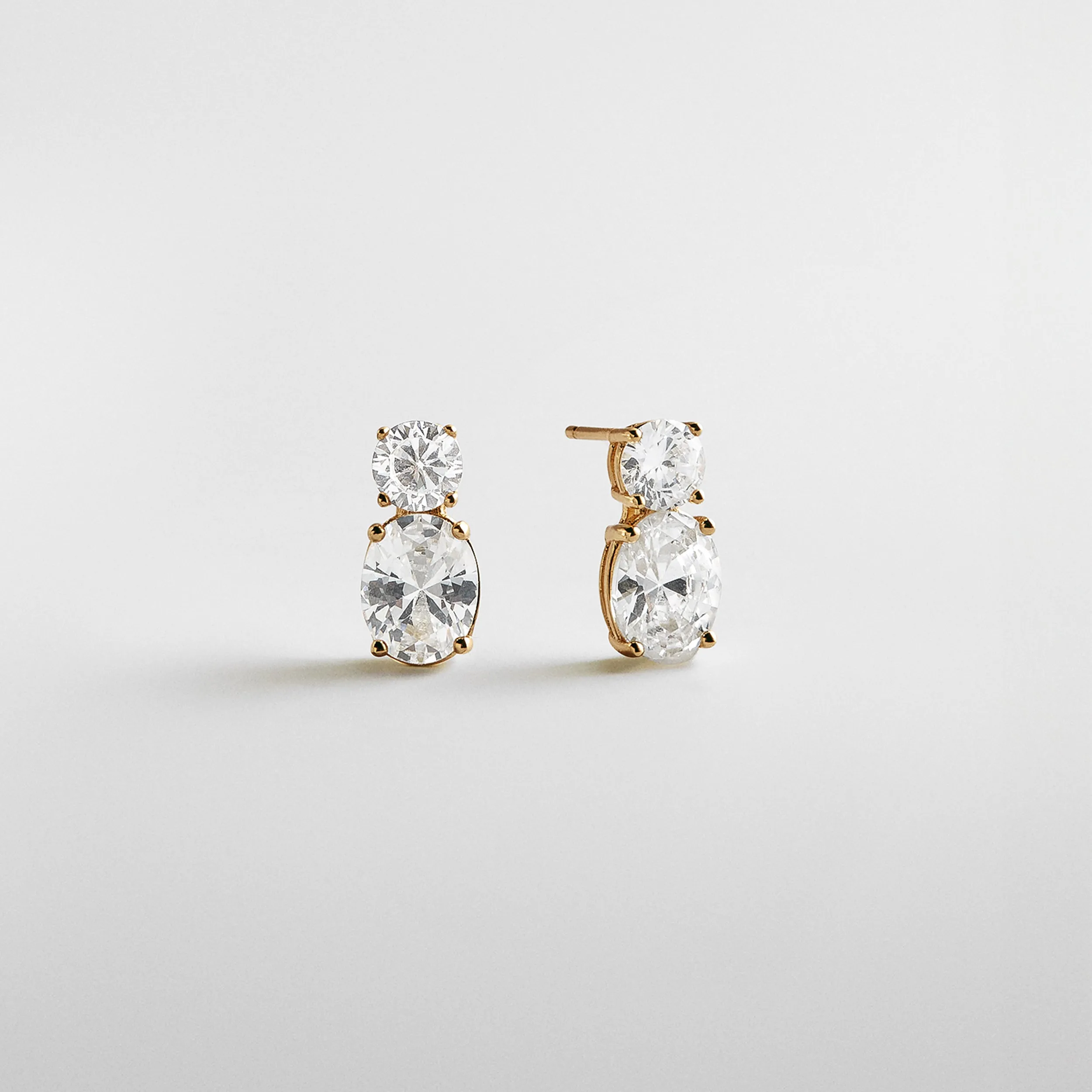 Clarisse 14K Gold Crystal Drop Earrings sold by BaubleBar