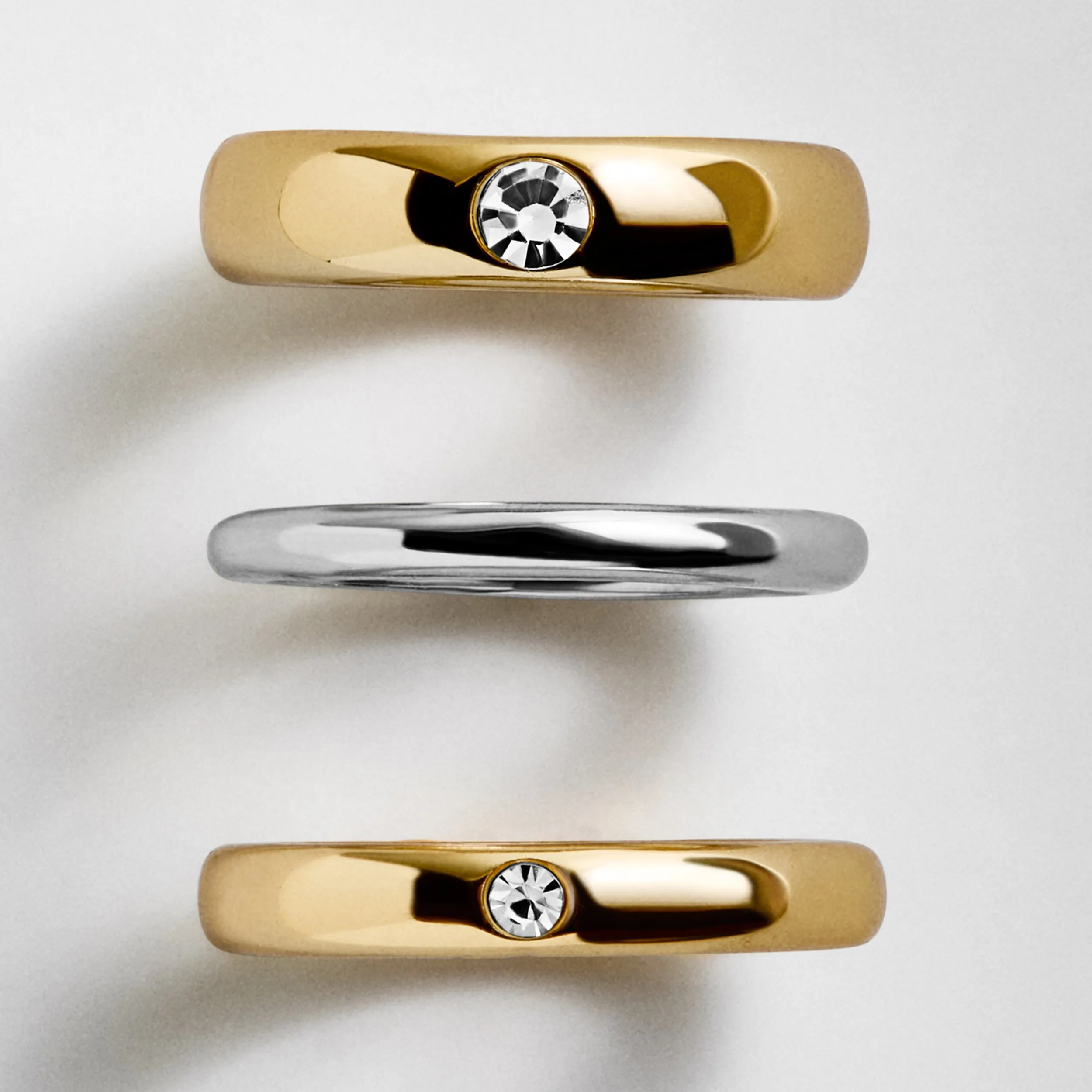 Cigar Band Ring Set - Gold/Silver sold by BaubleBar product image thumbnail 4
