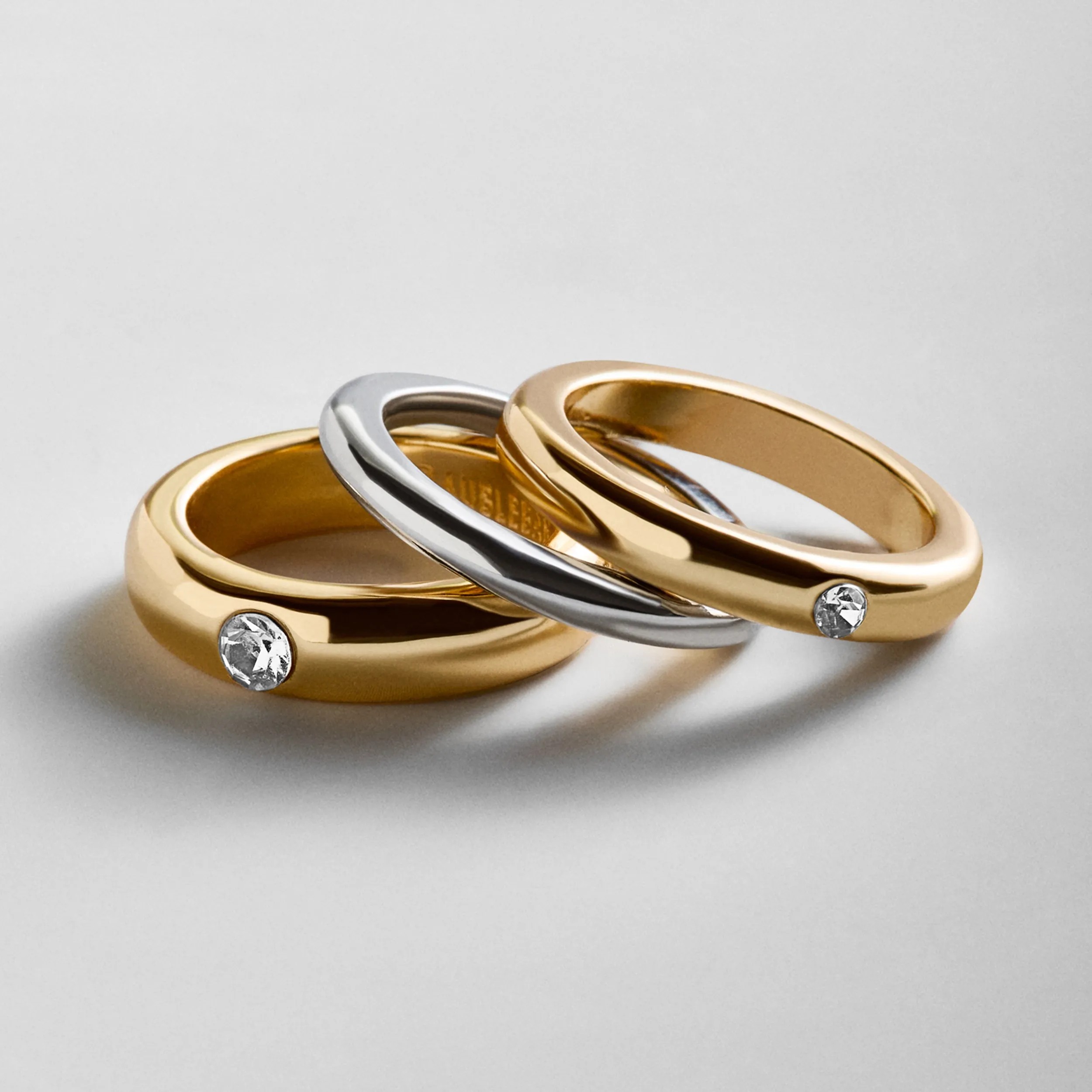 Cigar Band Ring Set - Gold/Silver sold by BaubleBar product image thumbnail 5