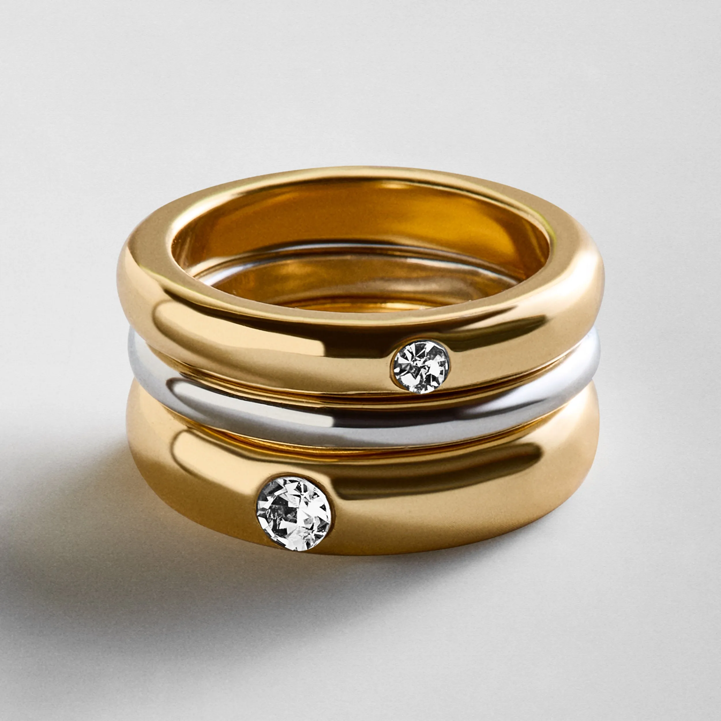 Cigar Band Ring Set - Gold/Silver sold by BaubleBar