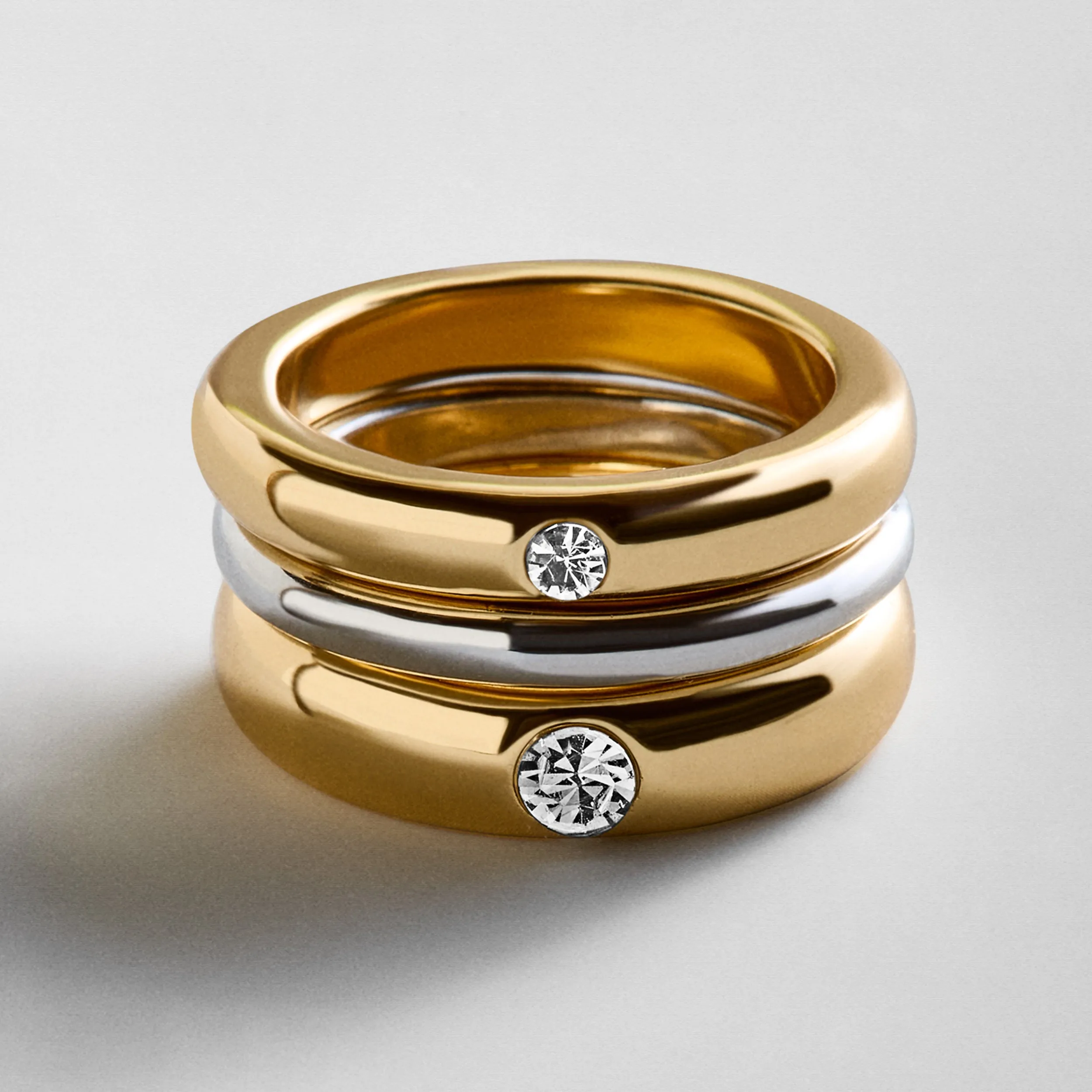Cigar Band Ring Set - Gold/Silver sold by BaubleBar product image thumbnail 3