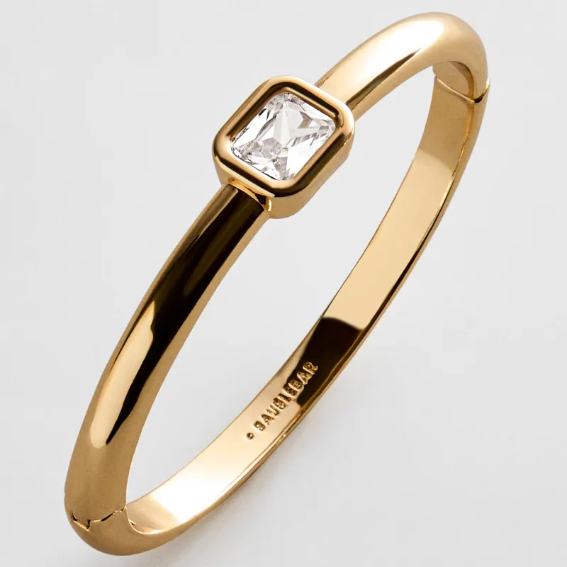 Christine Hinge Bangle Bracelet - Rectangular Bezel made by BaubleBar