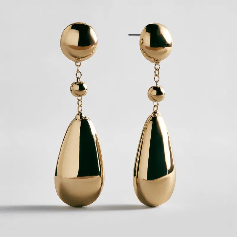 Tiffany Gold Statement Earrings made by BaubleBar