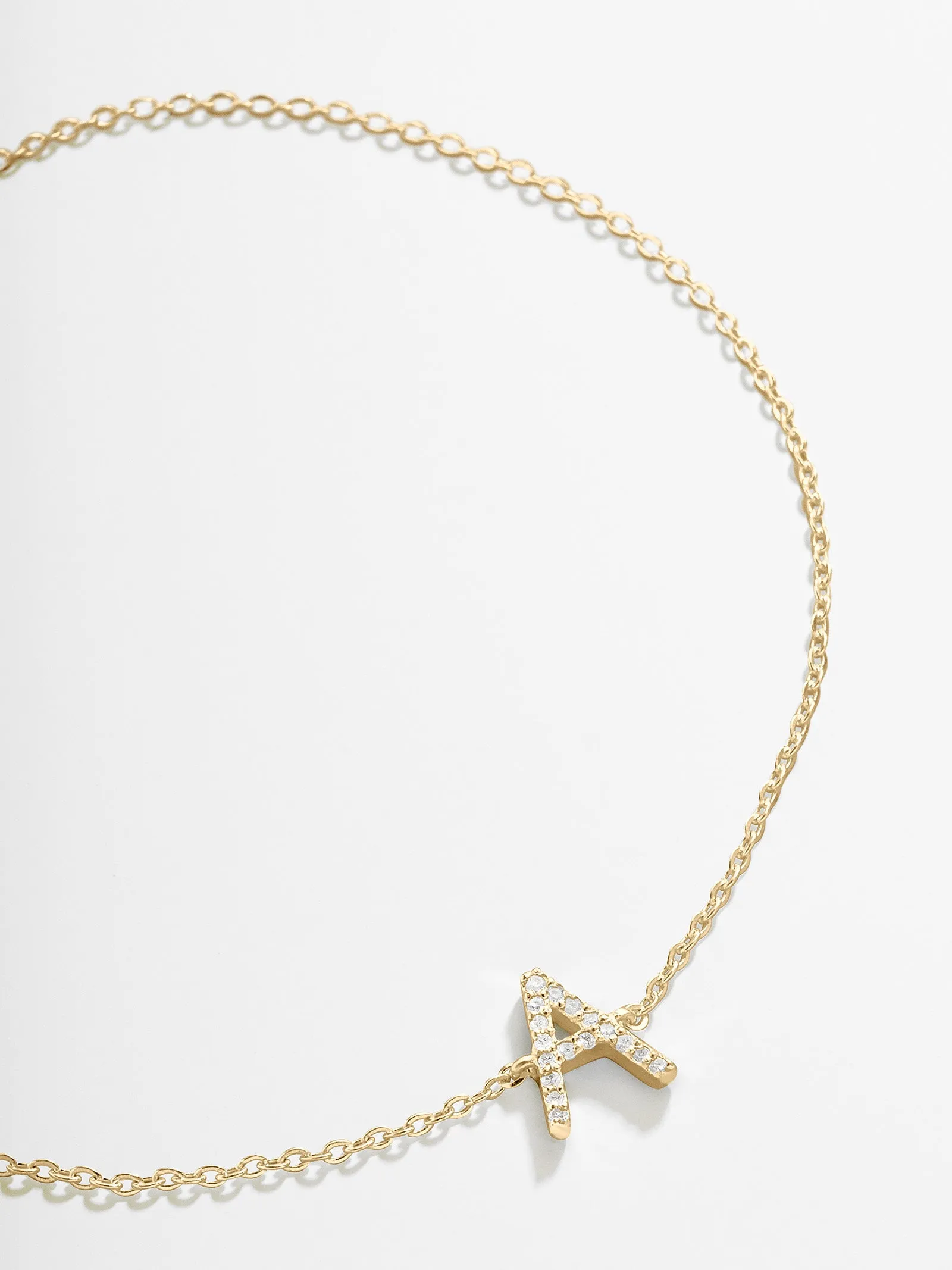 14K Gold & Diamond Initial Bracelet - Gold/Pavé sold by BaubleBar