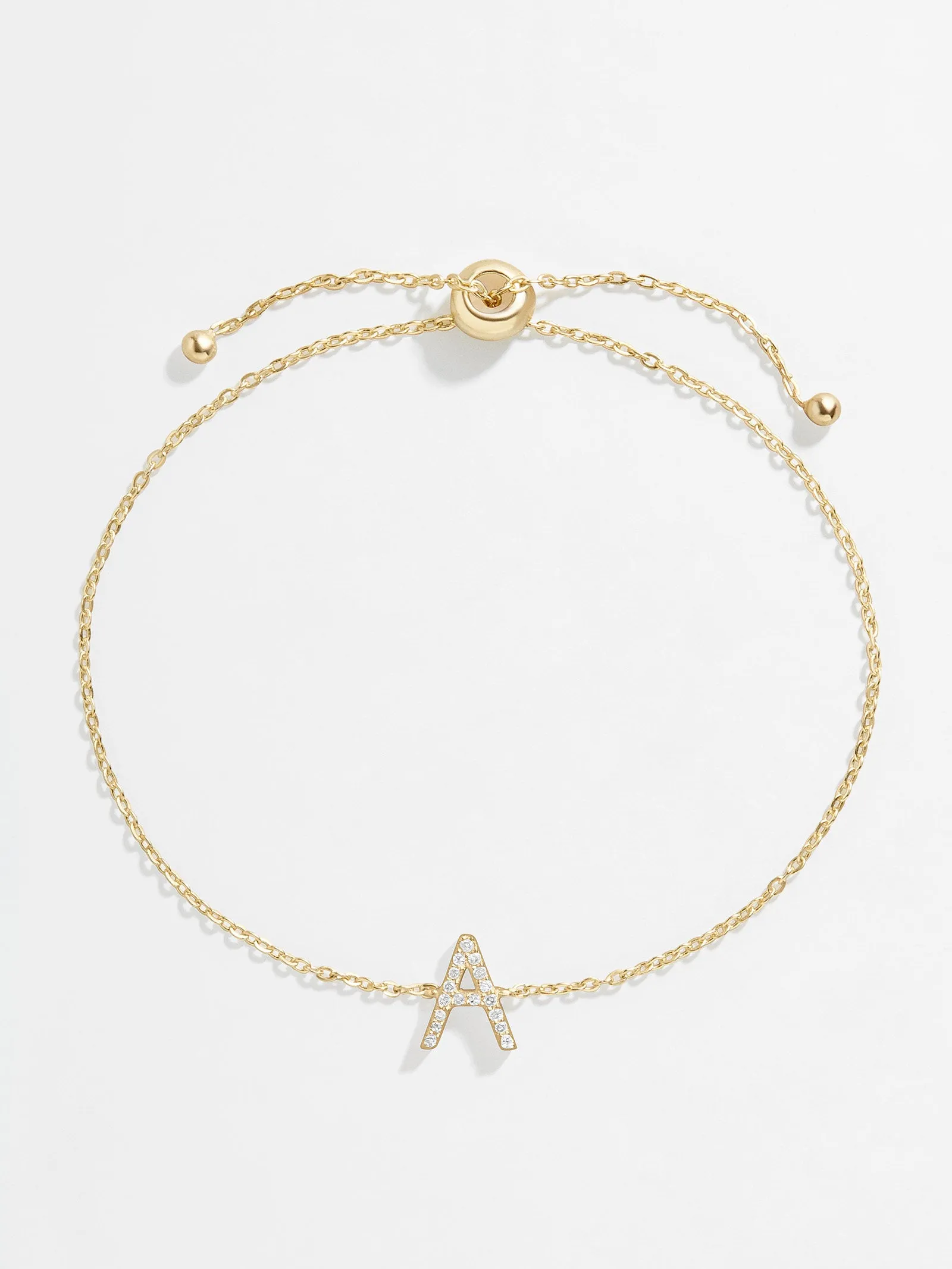 14K Gold & Diamond Initial Bracelet - Gold/Pavé sold by BaubleBar product image thumbnail 3