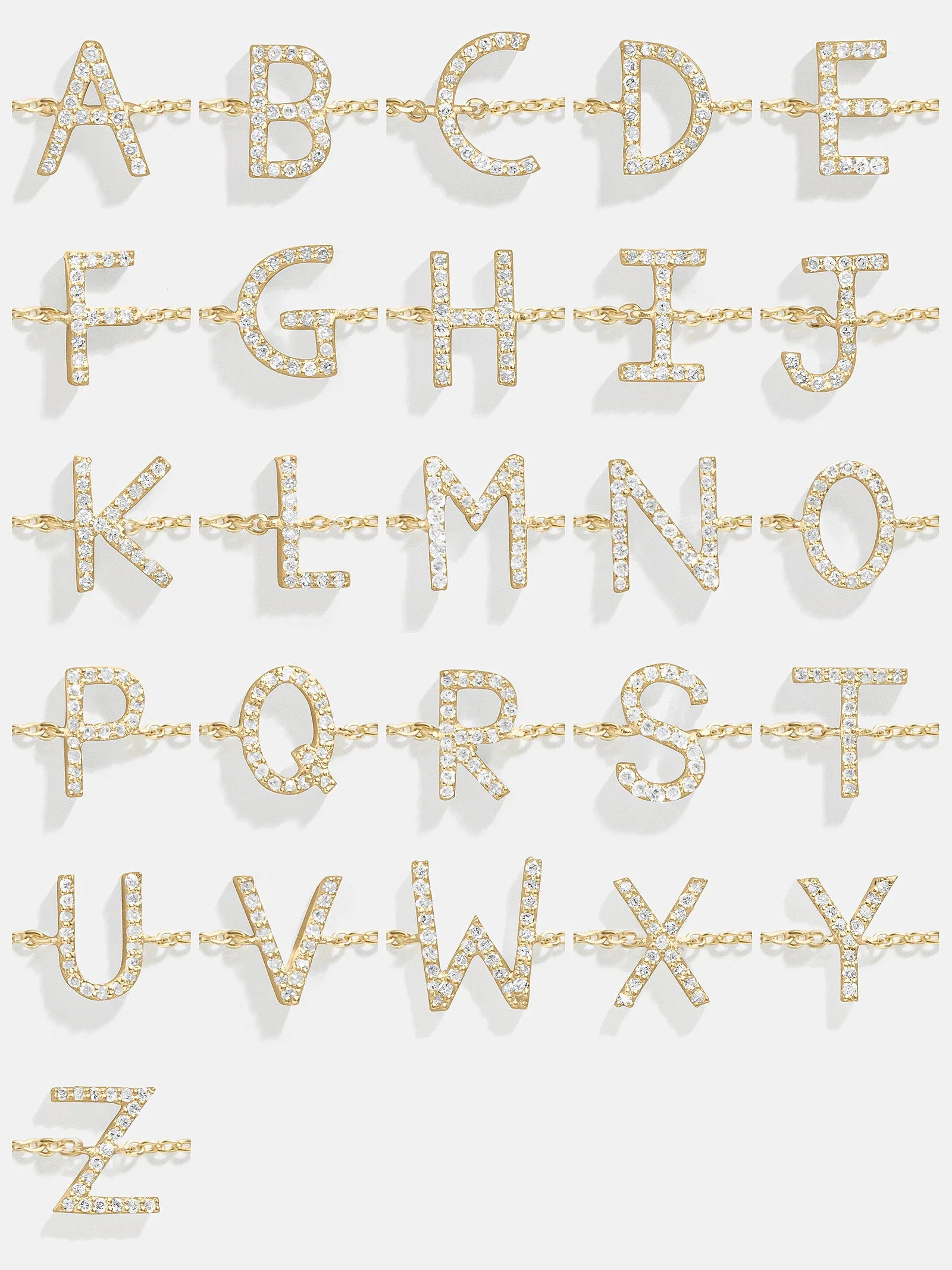 14K Gold & Diamond Initial Bracelet - Gold/Pavé sold by BaubleBar product image thumbnail 4