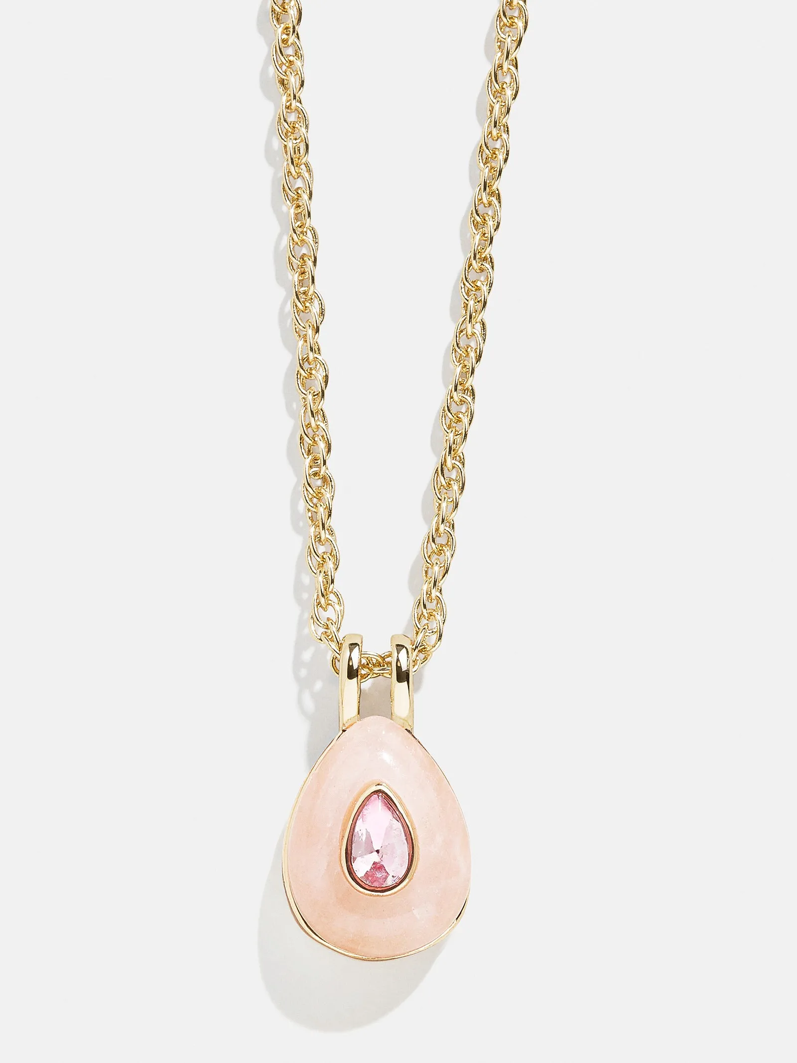 Semi-Precious Teardrop Birthstone Necklace - Rose sold by BaubleBar