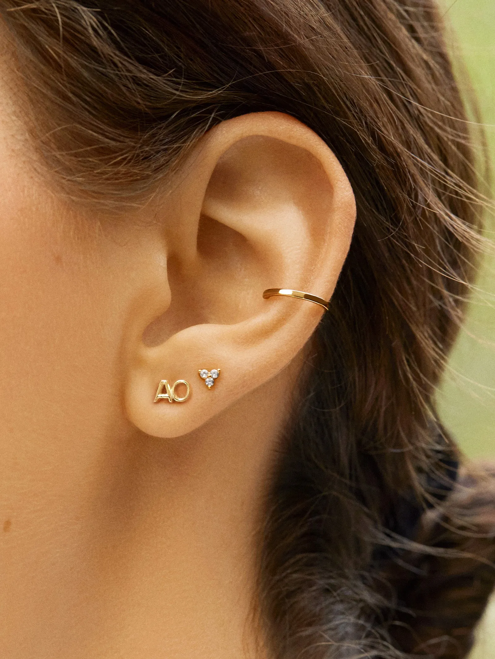 Single 18K Gold Double Initial Earring - Gold sold by BaubleBar product image thumbnail 2
