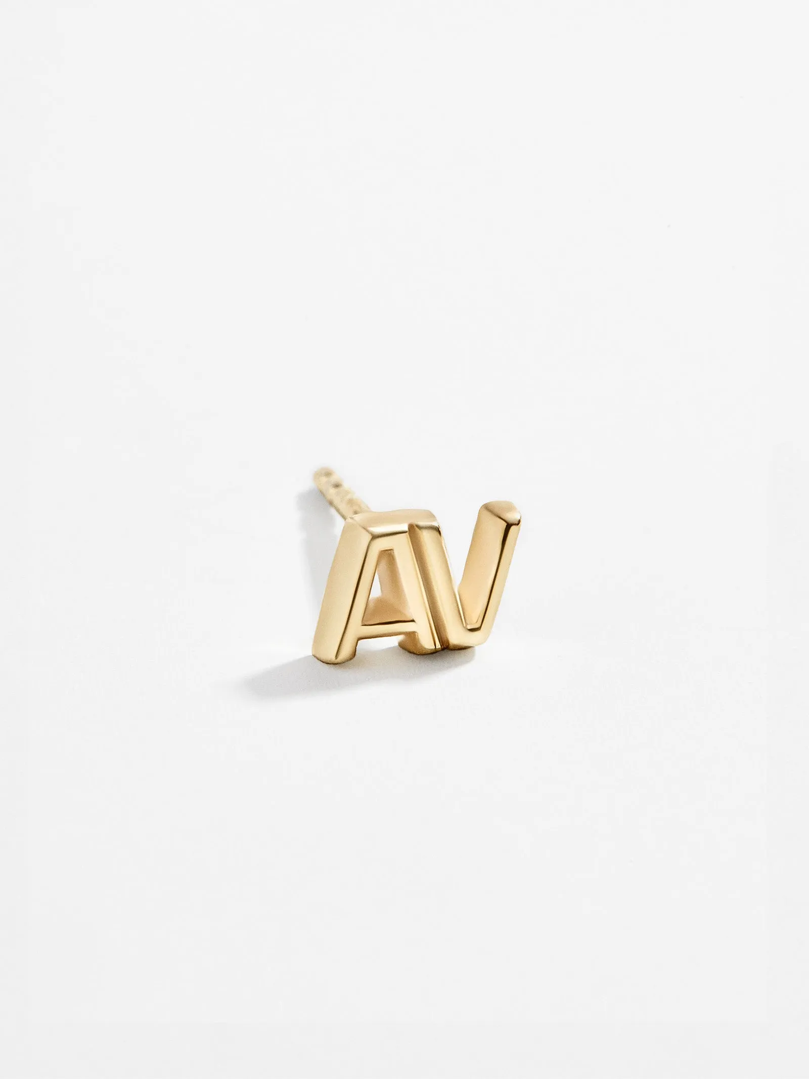 Single 18K Gold Double Initial Earring - Gold sold by BaubleBar
