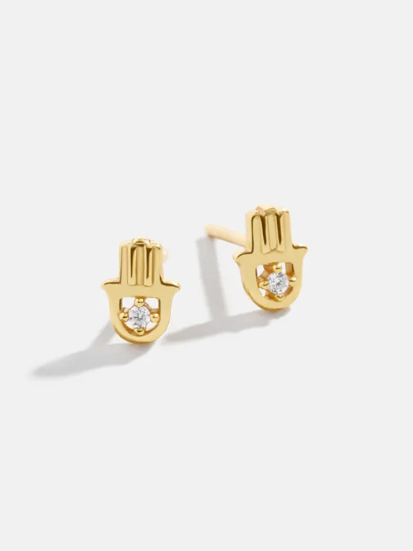 Inanna 18K Gold Earrings - Hamsa sold by BaubleBar