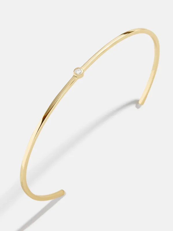 Yasmine 18K Gold Cuff Bracelet - Stone Center sold by BaubleBar