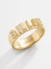18K Gold Custom Block Ring - 18K Gold. Pavé Cubic Zirconia Stones sold by BaubleBar