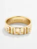 18K Gold Custom Block Ring - 18K Gold. Pavé Cubic Zirconia Stones sold by BaubleBar